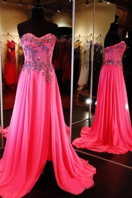 Hot Pink Prom Dress,Junior Senior Prom Dresses,Cheap Prom Gown, Prom Dress Hot Pink, Long, 8th Grade Prom Dress,Holiday Dress,Evening Dress