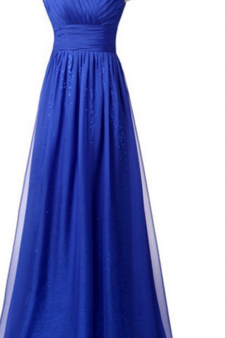 Special Occasions Evening Dress, Blue Long Dress , Deep V Back ,v Neckline Sexy ,floor Length Formal Dress