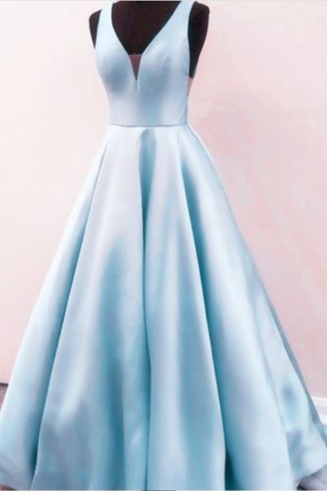 Prom Dress Ball Gown, Light Blue Prom Dresses Ball Gown,