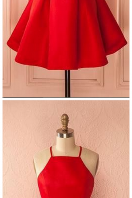 Short Red Homecoming Dress Party Dress, Short Red Dancing Dress Party Dress,backless Cocktail Dress