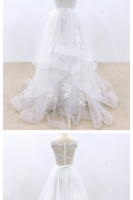 White Lace Wedding Dress, Wedding Dress,custom Made ,2018 Fashion