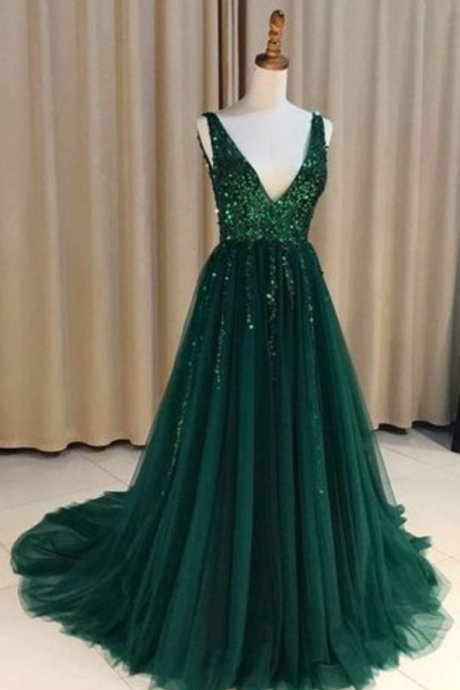 Green Prom Dress Long, Prom Dresses, Graduation Party Dresses, Pageant Dresses, Formal Dresses