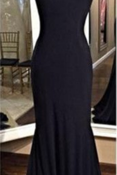 Sexy Black Prom Dress Deep V Back ,long Homecoming Dress, Back To School Party Gown