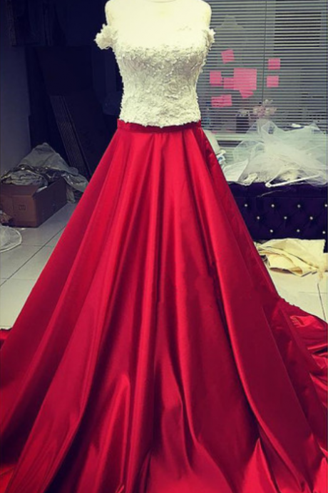Two Piece Prom Dress,ball Gowns Dress,lace Appliques Prom Dress,ball Gowns Prom Dresses