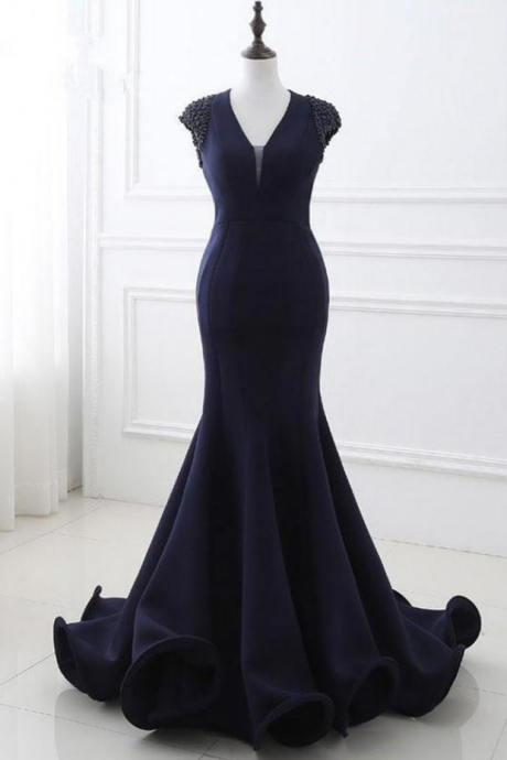 V-neck Chiffon Curling Ball Gown Special Occasion Party Dress