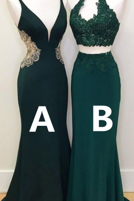 Train Royal Blue Sequined Teal Green Mermaid Evening Party Long Prom Dresses