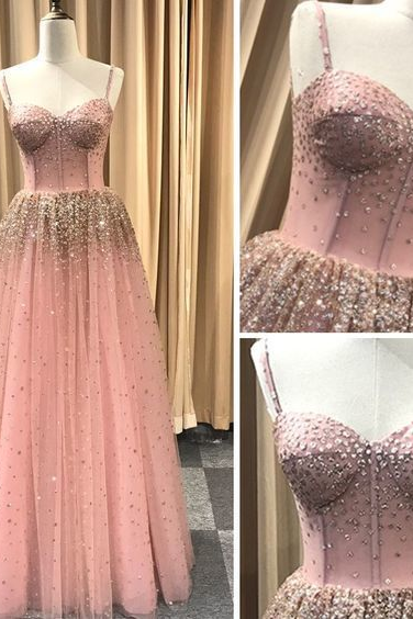 Adore Outfit Stunning Pearl Pink Glitter Evening Dresses