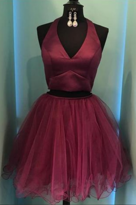 Charming Party Gown, Two Piece Short Homecoming Dress
