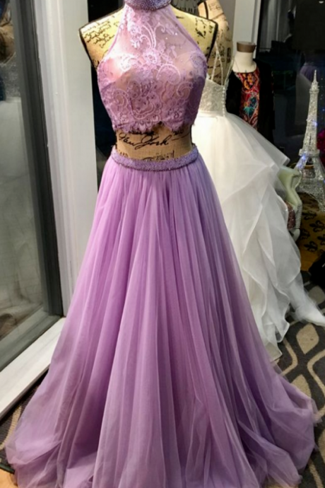 2 Pieces Prom Dress,long Chiffon Prom Dress,beaded Prom Dress, Long Prom Dress, Evening Dress
