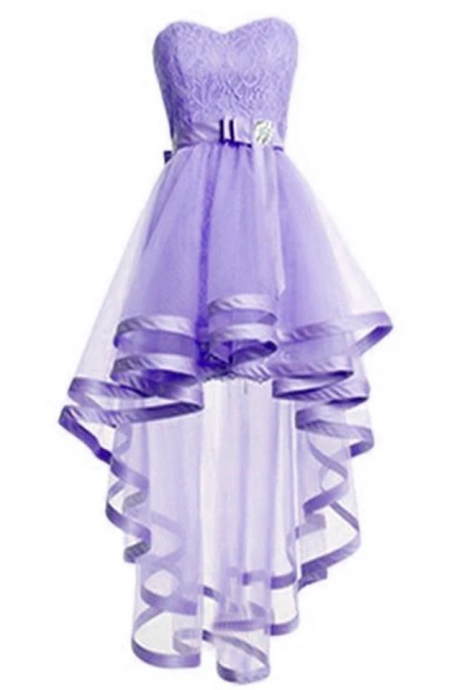 Tulle High Low Sweetheart Party Dress, Tulle Homecoming Dress