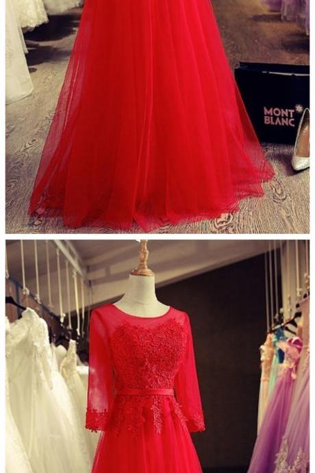 Charming Prom Dress,red Tulle Prom Dresses