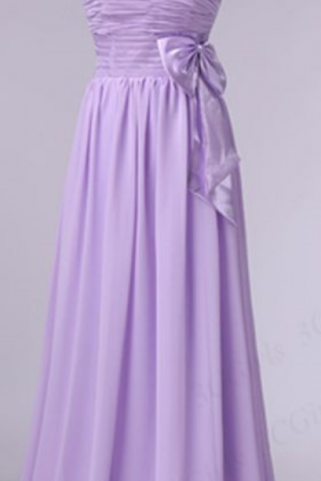 Simple Chiffon Lavender Bridesmaid Dresses, Halter Bridesmaid Dresses, Formal Dresses, Long Party Gowns