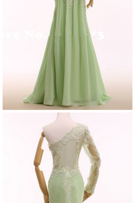 Sexy Dress Mermaid Night Long Lace Sleeves Of Green Party Dress Beautiful Skirt Long Formal Party Dress