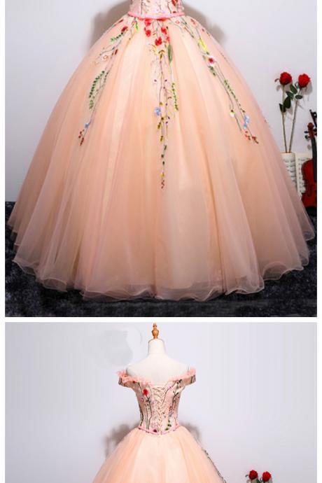 Charming Prom Dress,tulle Ball Gown Prom Dresses,sexy Evening Dress,long Prom Dresses,formal Gown