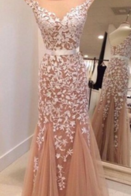 Prom Dress,elegant Prom Dress,tulle Prom Gown Evening Dress,long Prom Dresses