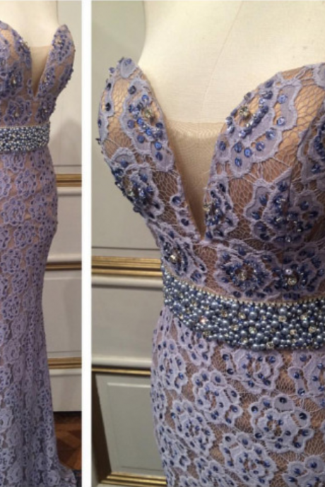 Custom Made Lavender Mermaid Prom Dress,sweetheart Evening Dress,beaded Sexy Dress,sleeveless Party Dress,high Quality