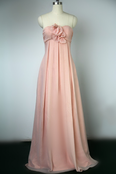 Custom Made High Quality Prom Dress,a-line Prom Dress,chiffon Prom Dress,strapless Prom Dress, Charming Prom Dress