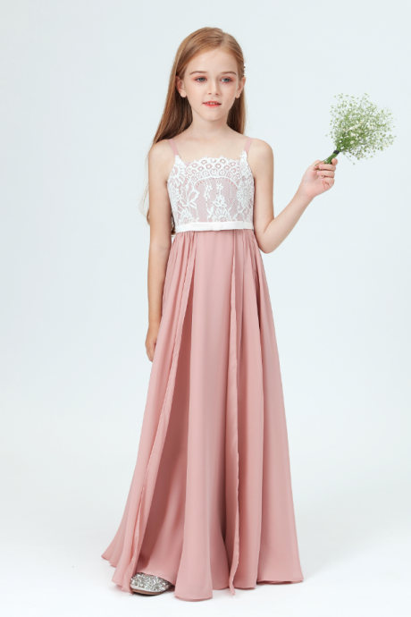 flower girl dresses, Lace Little Bridesmaid Dresses For Wedding First Communion Dresses Party Prom Princess Gown Pageant Dresses Elegant for Girls