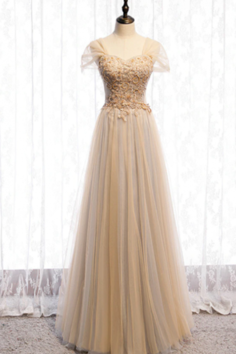 Tulle Sweetheart Beading Sequins Prom Dress