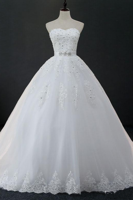 Real Photos Vintage Lace Vestidos De Novias Wedding Dresses 2018 Long Train Customized Plus Size Ball Gowns