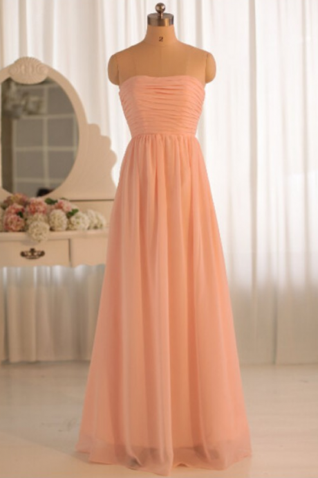 Prom Dress,prom Dresses 2016,champagne Prom Dress,strapless Prom Dress,sexy Evening Gowns,party Dress,chiffon Prom Dress,long Prom Dresses