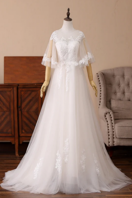 Wedding Dresses A-Line Bridesmaid Dress Illusion Sleeves Elegant Prom Dress Lace Appliques Bridal Dress Silver Sequin Evening Dress