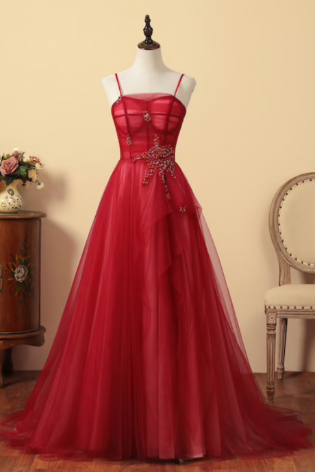 Prom Dresses A-line Bridesmaid Dress Long Spaghetti Strap Wedding Dress Backless Quinceanera Dresses Lace Up Formal Event Dress