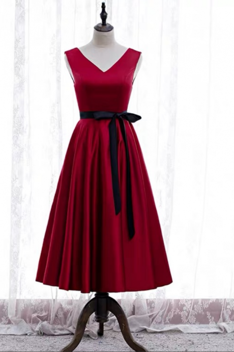 Prom Dresses V-neck Evening Dress, Red Homecoming Dress,custom Made