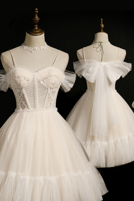 Dream Dress Gauze Dress Bow White Evening Dress