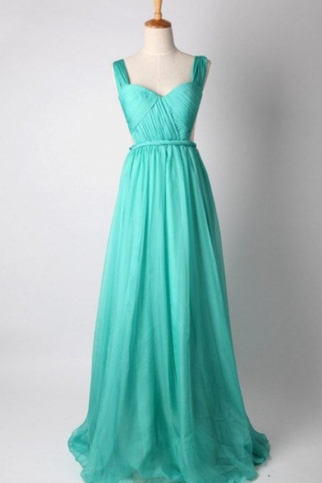 Pretty Green Simple And Elegant Prom Gown , Simple Prom Dresses , Bridesmaid Dresses, Formal Gown