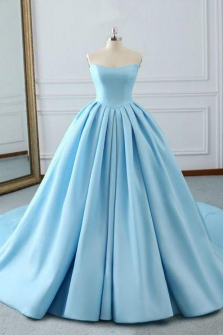 Prom Dresses Strapless Pleats Wedding Dress With Train Long Prom Evening Dress Formal Gown