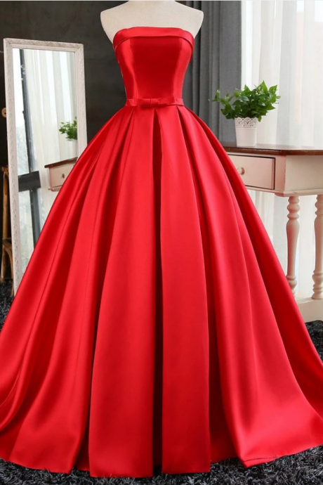 Prom Dresses Beautiful Satin Scoop Floor Length Ball Prom Dress Sweet 16 Gown