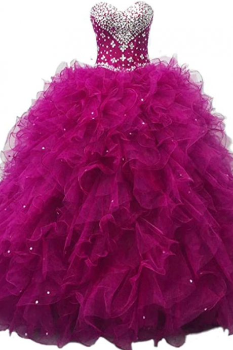 Sweetheart Quinceanera Dress Beads Ruffles Ball Gown Prom Dress