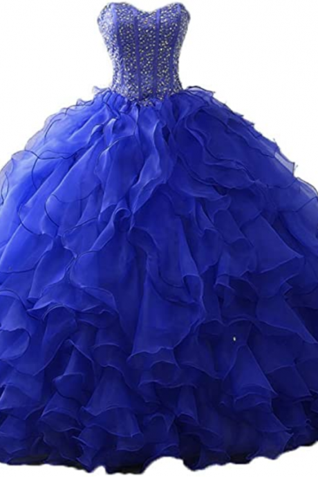 Beaded Quinceanera Dress 2020 Ruffles Ball Gown Prom Dress
