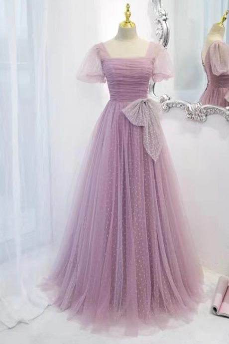 Purple evening dress, temperamental lady dress, dream fairy dress,custom made