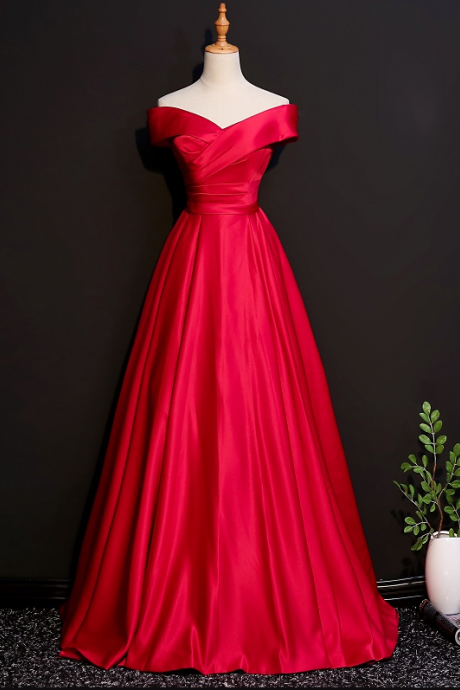 Dress Women 2022 Wedding Dress Toast Banquet Red One Shoulder Evening Dress Women