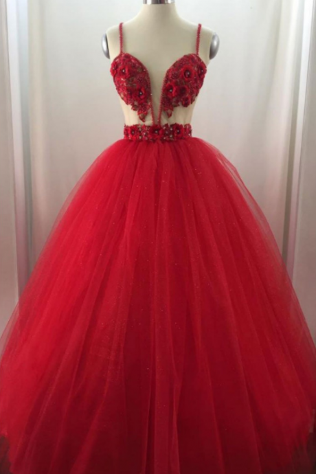 Sweetheart Tulle Long Prom Dress, Tulle Evening Dress