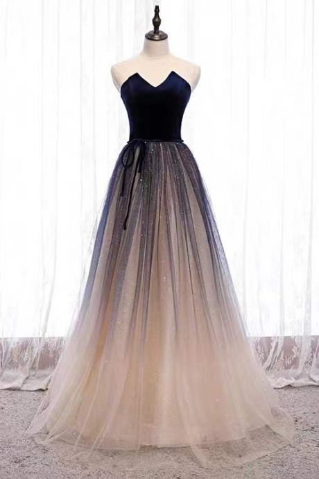 Strapless Evening Dress, Fairy, Prom Dress, Temperament Dress,custom Made