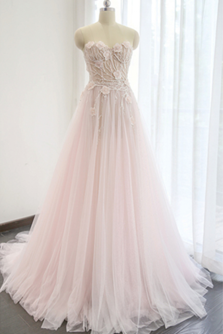 Charming Prom Dress, A Line Pink Long Prom Dresses, Sexy Sleeveless Evening Dress