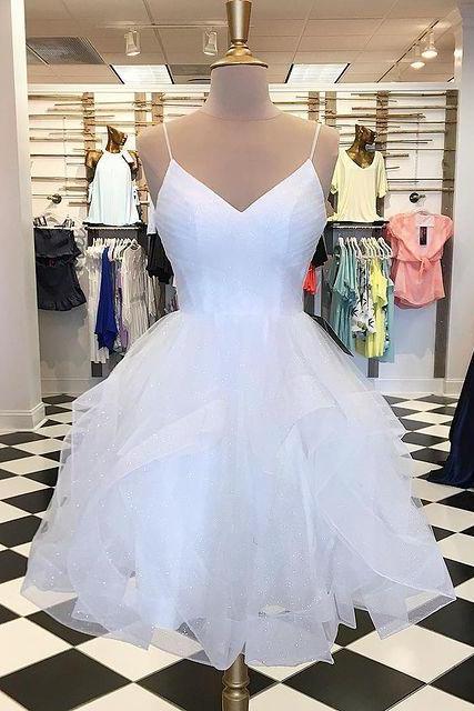 White Sparkly Short Prom Dresses,homecoming Dress,dance Dresses