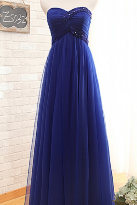 Royal Blue Tulle Graduation Dress,a-line Royal Blue Prom Dress,blue Tulle Party Dress