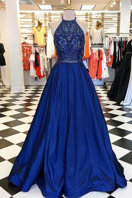 Long Prom Dresses With Beading,party Dress,evening Dresses