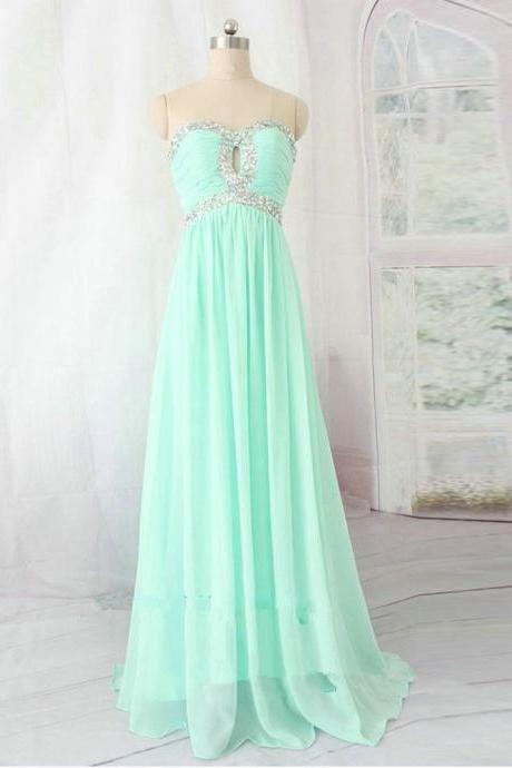 Sage Green Chiffon Prom Dresses Sexy Long Sweetheart Evening Dresses Sleeveless Prom Gowns Party Dress Robe De Soiree