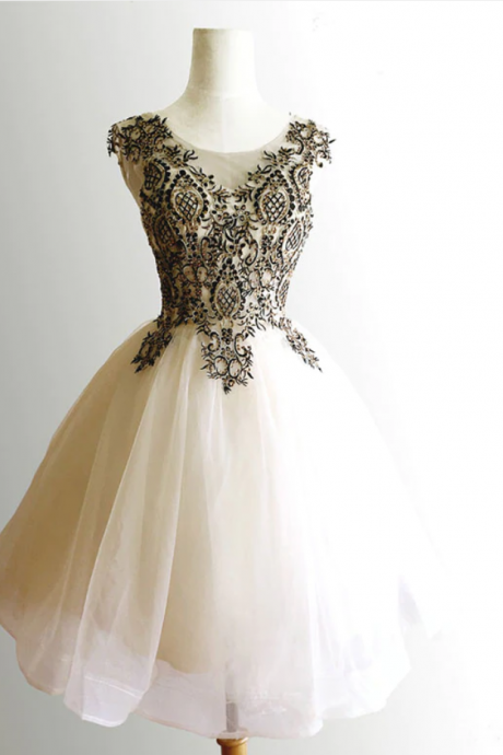 Homecoming Dresses,lace Beading Short Prom Dress, Evening Dress