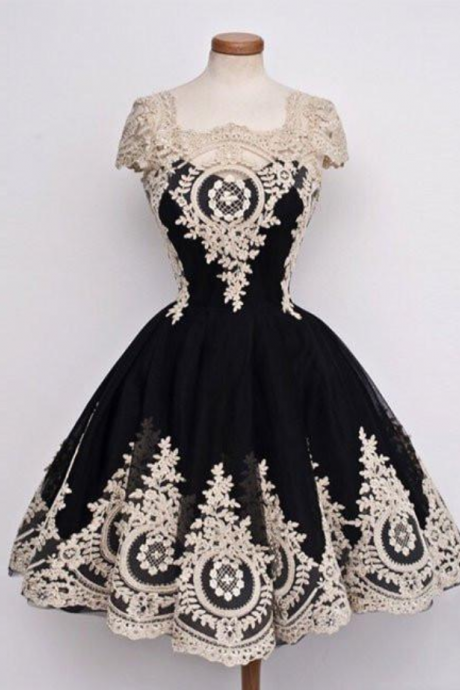 Homecoming Dresses,lace Applique Short Prom Dresses, Lace Applique Homecoming Dresses