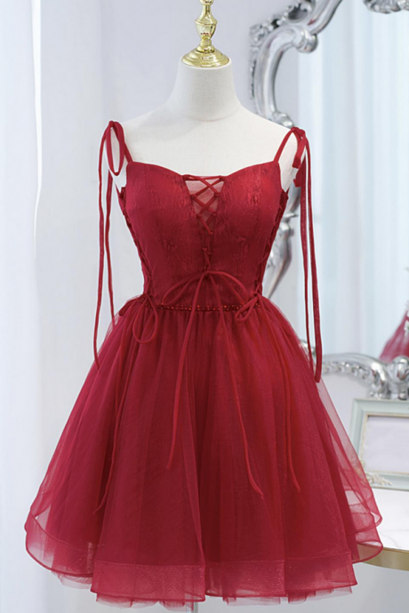 Homecoming Dresses,tulle Lace-up Short Prom Dress Party Dress