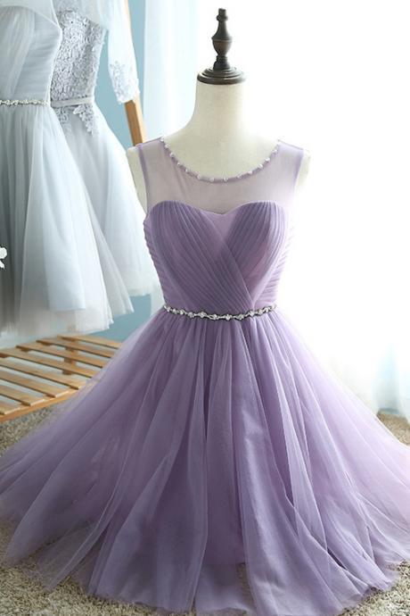 Elegant Homecoming Dresses,a-line Prom Dresses,round Neck Homecoming Dresses,tulle Prom Dress,short Homecoming Dress