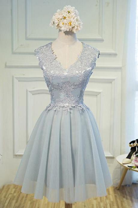 Simple Short Lace Woman Party Dress, Formal Dress, Cute Prom Dress