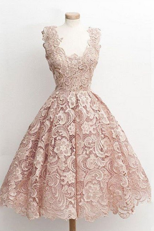 Vintage Homecoming Dress, Short Homecoming Dress, Pink Lace Homecoming Dress, Homecoming Dress