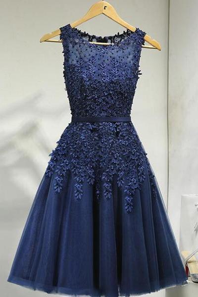 High Quality Tulle Knee Length Party Dress, Cute Homecoming Dress, Short Prom Dresses